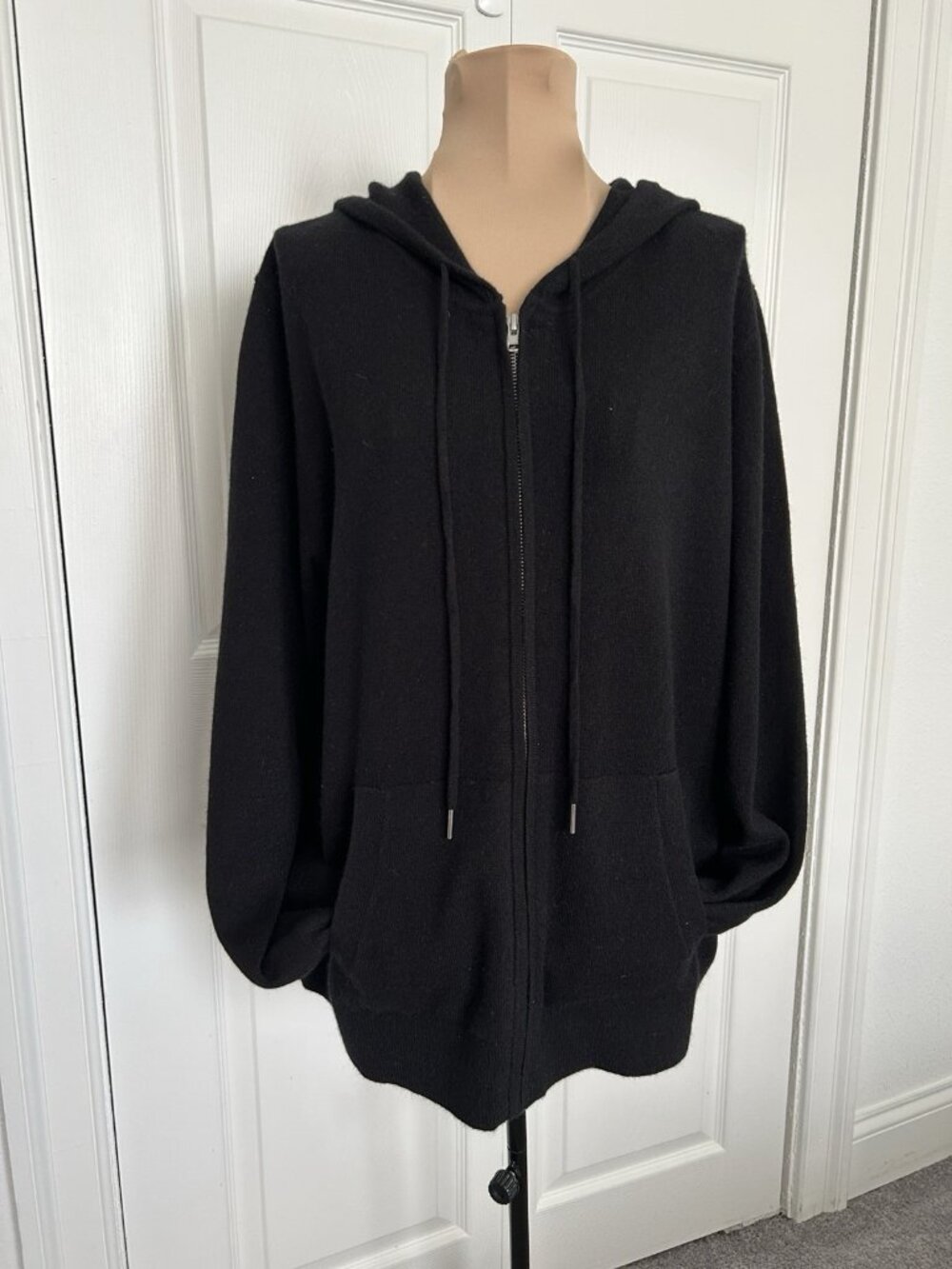 Quince $268 Mongolian Cashmere Full-Zip Hoodie Black Womens Size XL - Picture 11 of 16